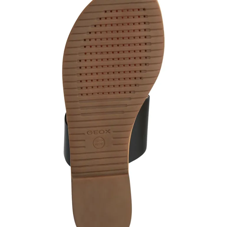 Sandalias planas de piel bicolor negro oro Sozy