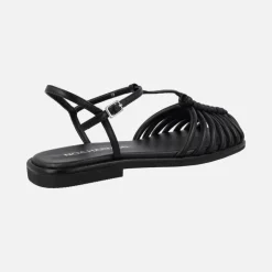 Sandalias planas de tiras estilo cangrejeras