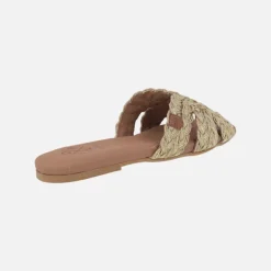Sandalias planas Durban en tejido trenzado rafia