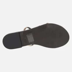Sandalias planas en combinado marrón y oro 927-T de Nicolas Lainas