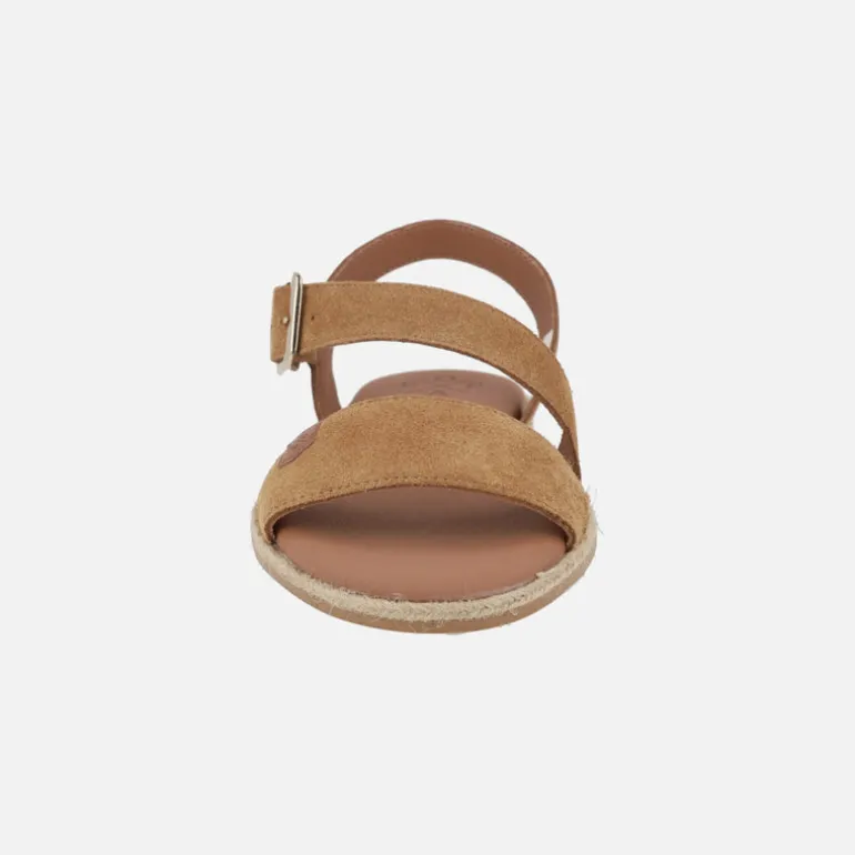Sandalias planas en serraje cuero Leyte