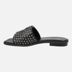 Sandalias planas Jazz con remaches y maxi hebilla
