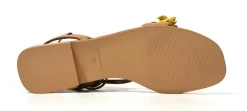 Sandalias planas para mujer con flores y cintas