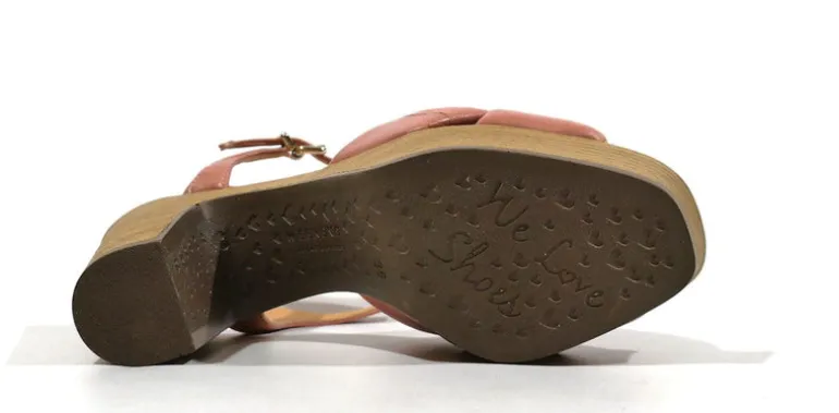 Sandalias Polop de piel con nudo y plataforma mujer