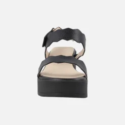 Sandalias Purpura de piel con cuña WondersFLY