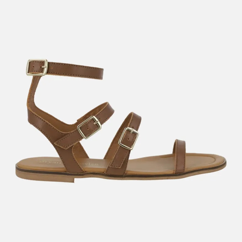 Sandalias romanas de piel con cuatro tiras Creta