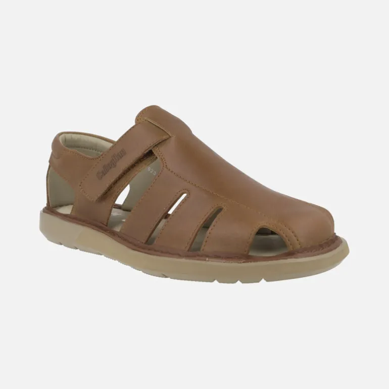 Sandalias semi abiertas de piel para hombre Leban