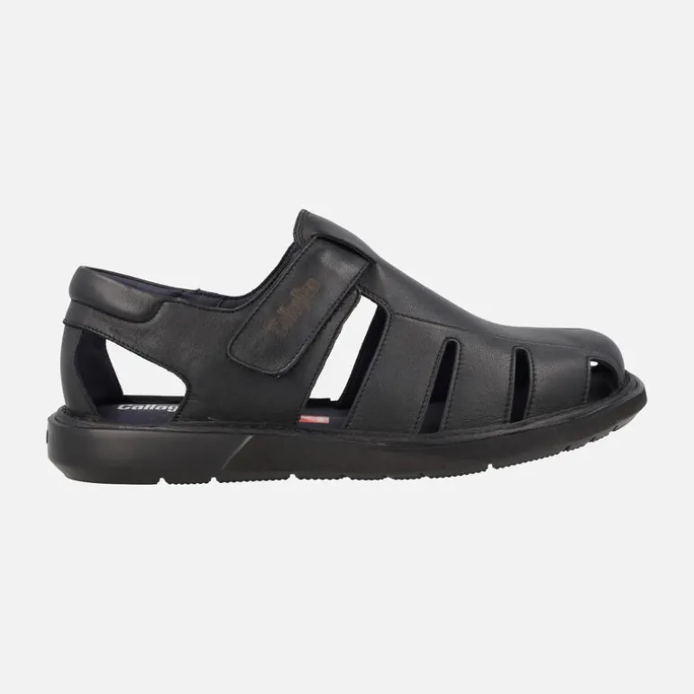 Sandalias semi abiertas para hombre Leban en piel negra