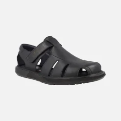 Sandalias semi abiertas para hombre Leban en piel negra