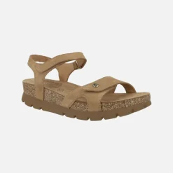 Sandalias Sulia en ante velour cuero con cierre de velcro