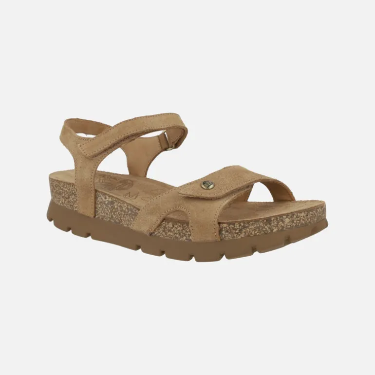 Sandalias Sulia en ante velour cuero con cierre de velcro