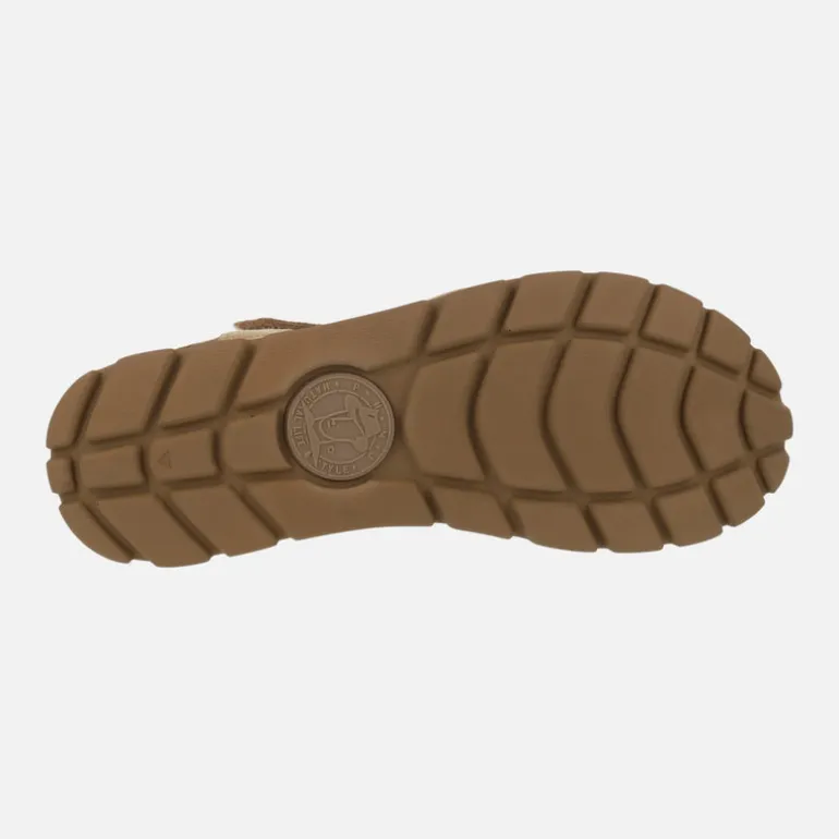 Sandalias Sulia en ante velour cuero con cierre de velcro