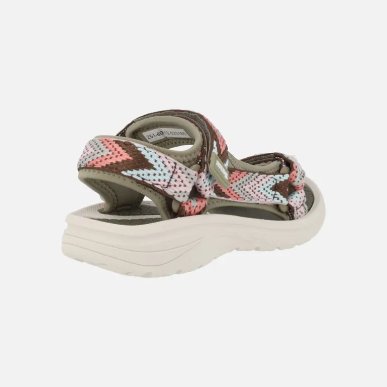 Sandalias Tornado en combinado rosa y kaki con cierre de velcro