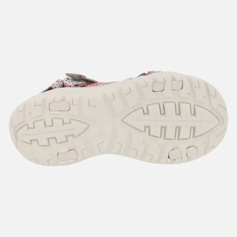 Sandalias Tornado en combinado rosa y kaki con cierre de velcro