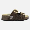 Sandalias West 003 en combinado negro y amarillo