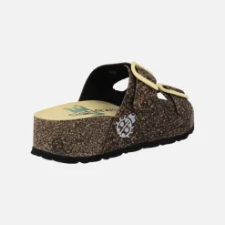 Sandalias West 003 en combinado negro y amarillo