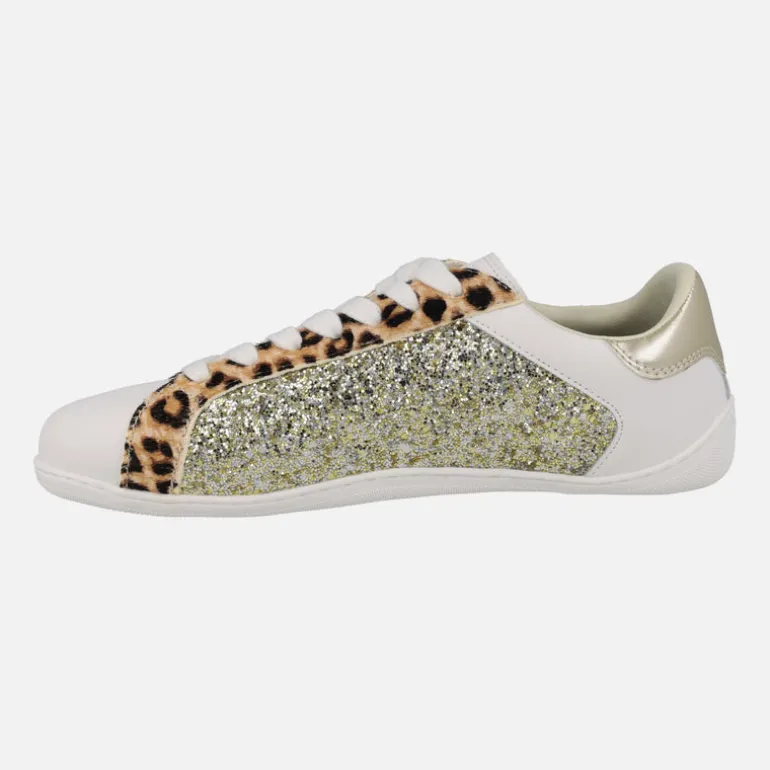 Zapatillas BAREFOOT en glitter oro y print leopardo Leelanau