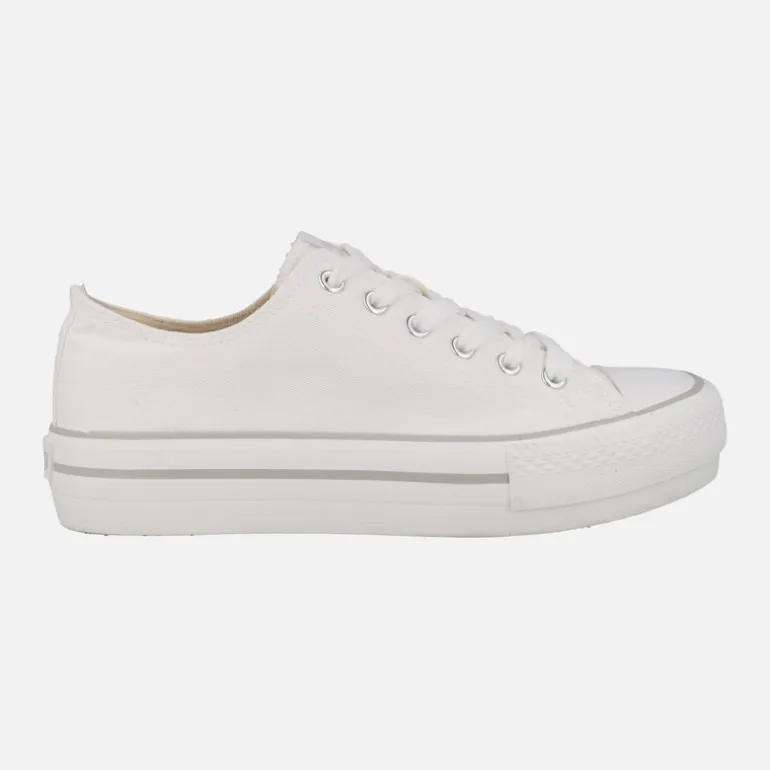 Zapatillas blancas de lona Bigger X con suela gruesa