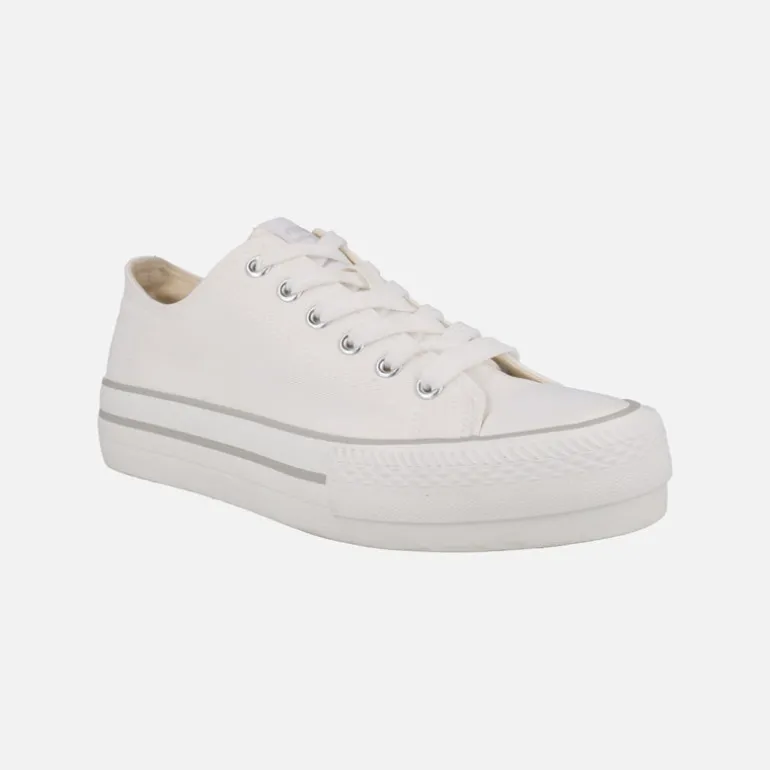 Zapatillas blancas de lona Bigger X con suela gruesa