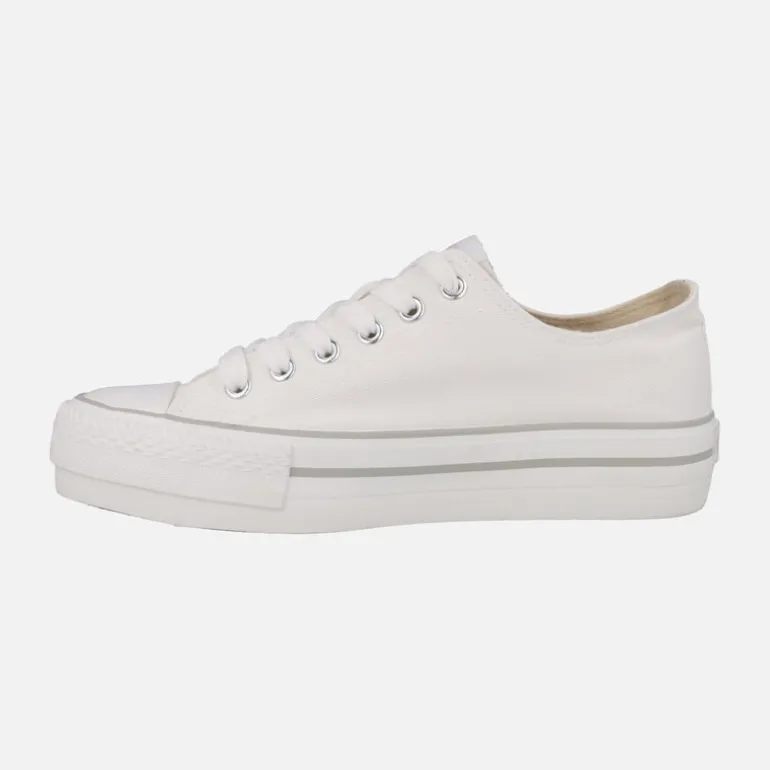 Zapatillas blancas de lona Bigger X con suela gruesa