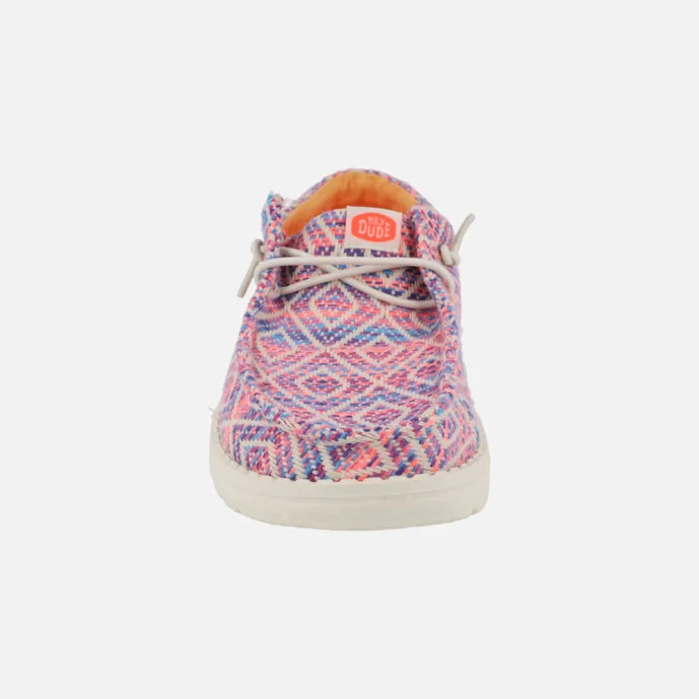 Zapatillas bordadas Hey Dude Wendy Funk surf baja en combinado rosa