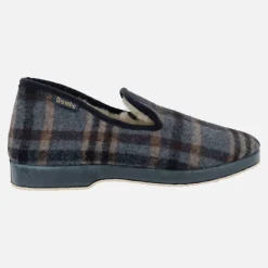 Zapatillas de casa cerradas para hombre en tejido a cuadros