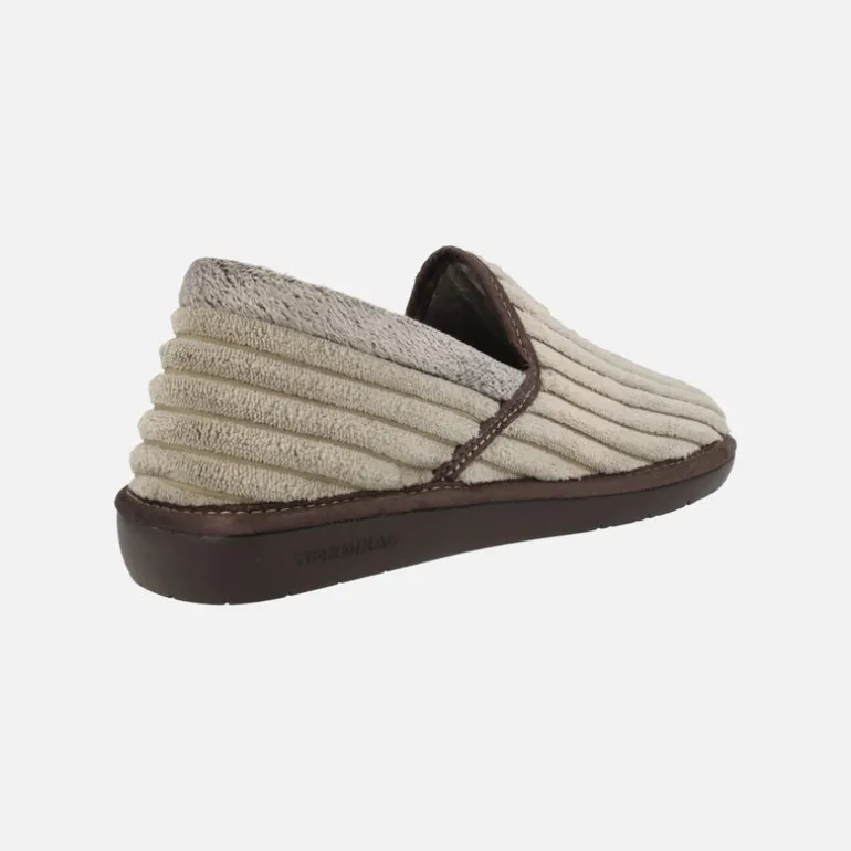 Zapatillas de casa cerradas para hombre en tejido de pana suave Boston