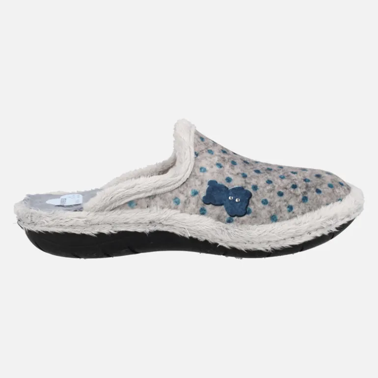 Zapatillas de casa con motivos de lunares y osito