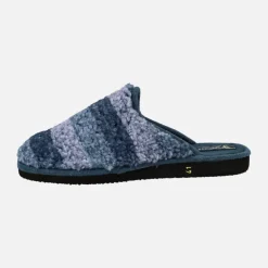 Zapatillas de casa de hombre a listas en borreguillo