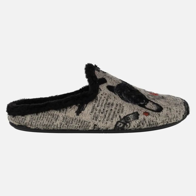 Zapatillas de casa descalzas para hombre con dibujo de Bulldog