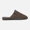 Zapatillas de casa descalzas para hombre en serraje marrón