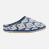 Zapatillas de casa descalzas para mujer en lana Nepal Azul
