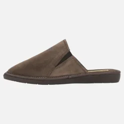 Zapatillas de casa descalzas para hombre en serraje marrón