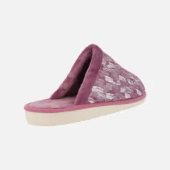 Zapatillas de casa descalzas para mujer en tejido estampado rosa