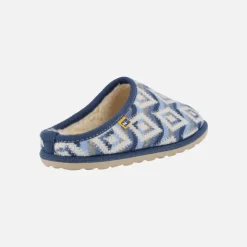 Zapatillas de casa descalzas para mujer en lana Nepal Azul
