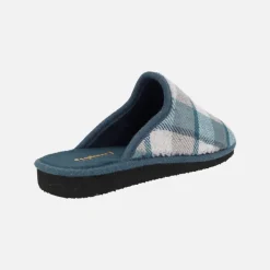 Zapatillas de casa descalzas para hombre en tejido afelpado a cuadros