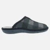 Zapatillas de casa para hombre Boreal en tejido a cuadros marino