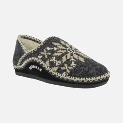 Zapatillas de casa para hombre cerradas en lana Himalaya negro