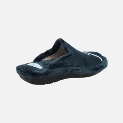 Zapatillas de casa para hombre en tejido azul con logo Jordan