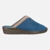 Zapatillas de casa para mujer en serraje azul Top Line