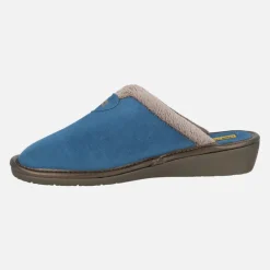 Zapatillas de casa para mujer en serraje azul Top Line
