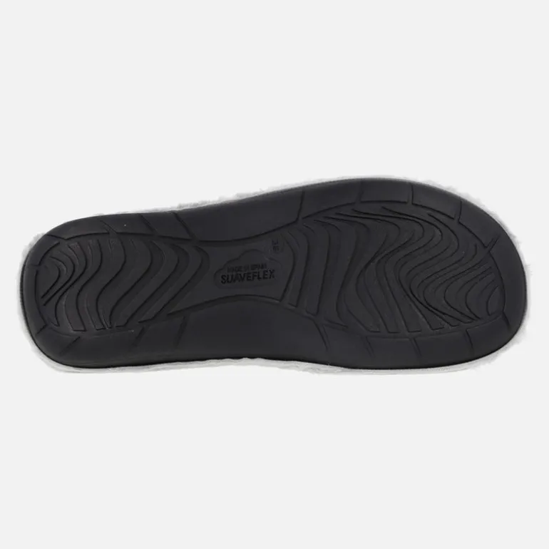 Zapatillas de casa para mujer Tres en Raya de corazones gris