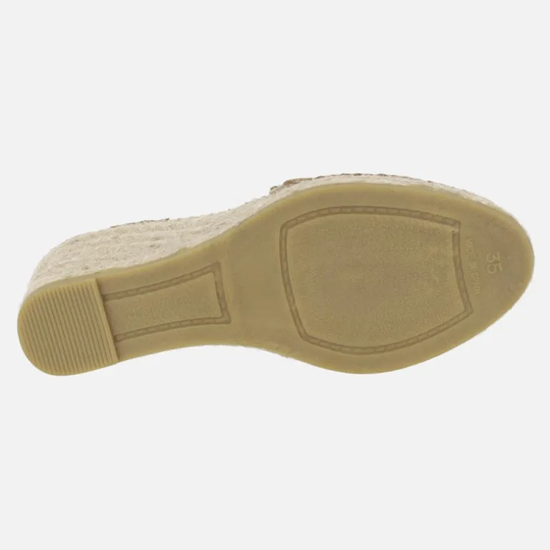 Zapatillas de esparto abiertas de puntera con cintas Viguera 2137