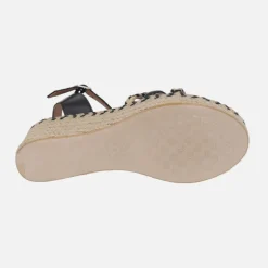 Zapatillas de esparto Albany Cuerda negro con pulsera y hebilla