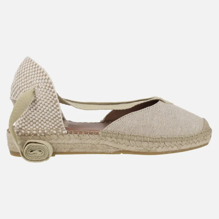 Zapatillas de esparto bajas con cintas para atar