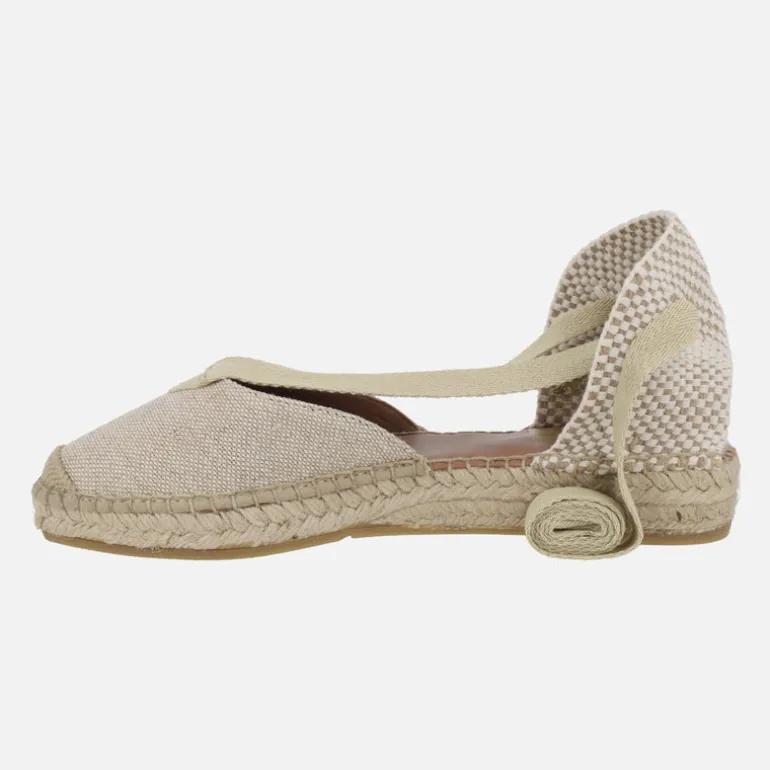 Zapatillas de esparto bajas con cintas para atar