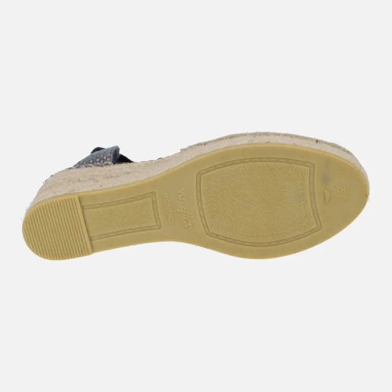 Zapatillas de esparto con cintas y cuña Yuteflex