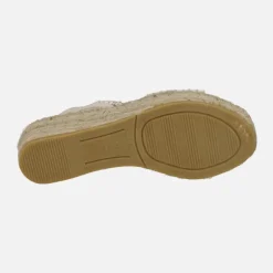 Zapatillas de esparto con cuña media y tiras trenzadas de rafia