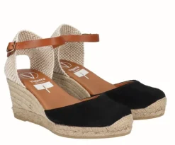 Zapatillas de esparto con pala en serraje y pulsera al tobillo