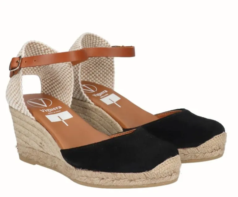 Zapatillas de esparto con pala en serraje y pulsera al tobillo